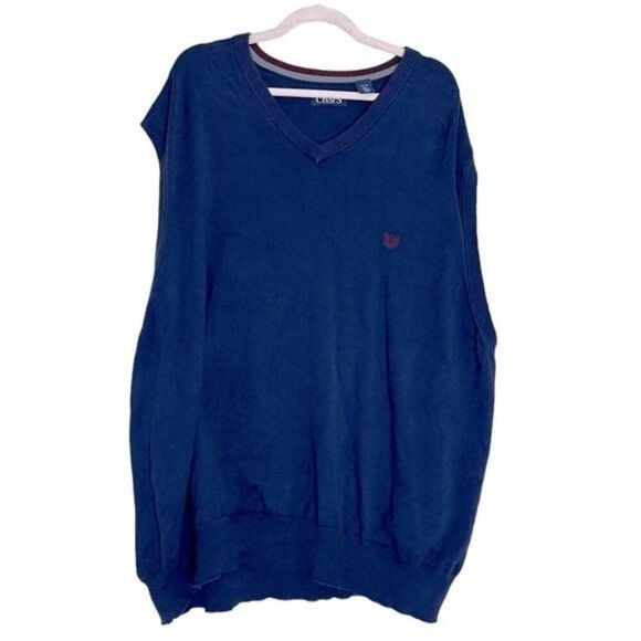 Chaps Men’s Blue Navy Sweater Vest Cotton Size 4XB/4TG - Picture 1 of 4